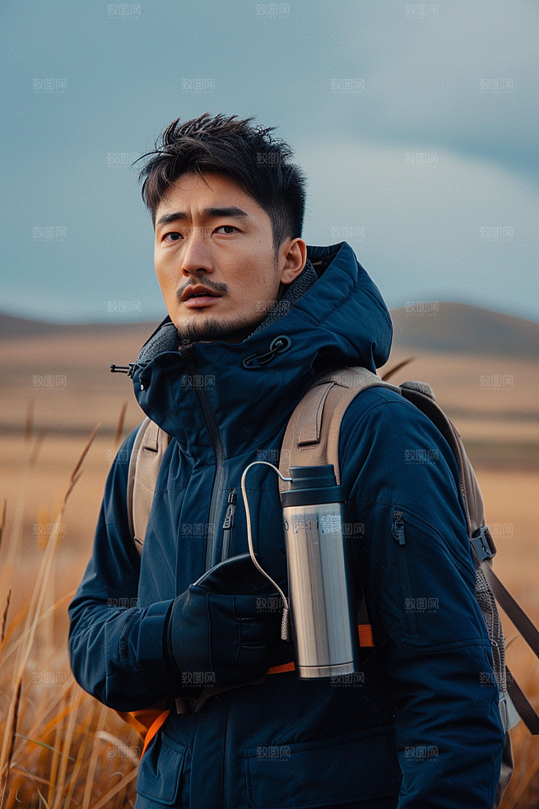 原野人像自然高清摄影图