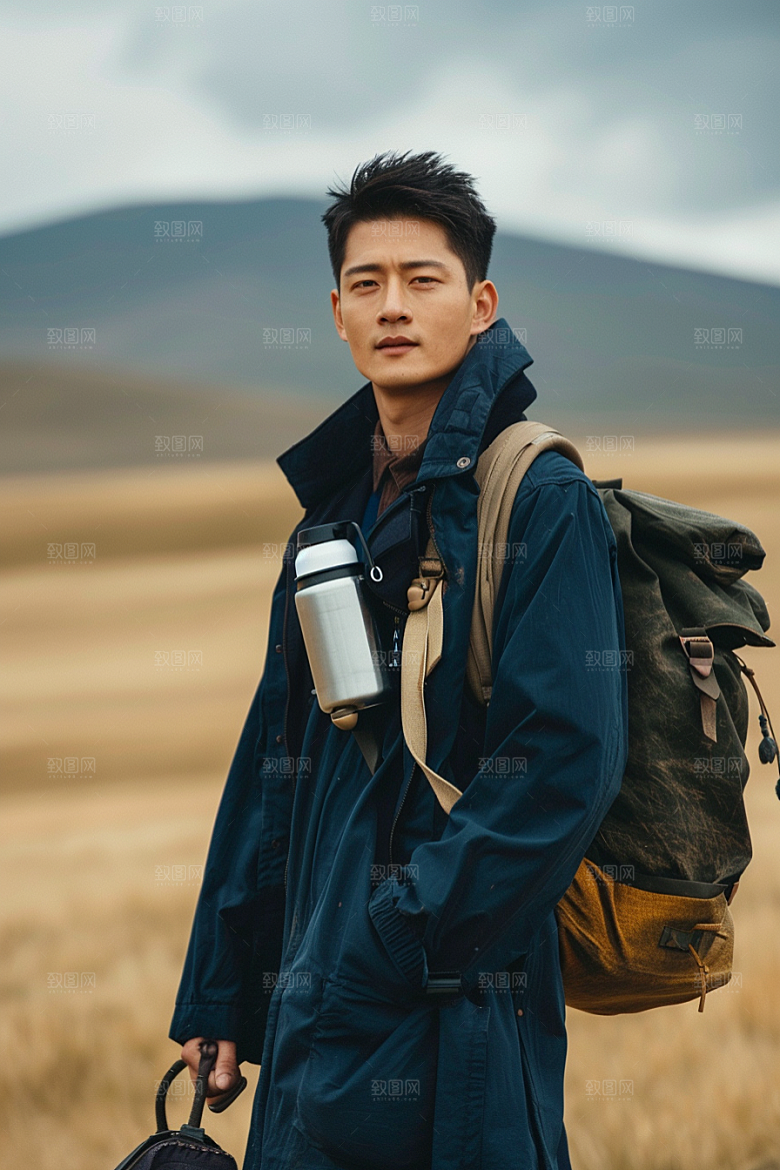 原野人像肖像人物摄影图