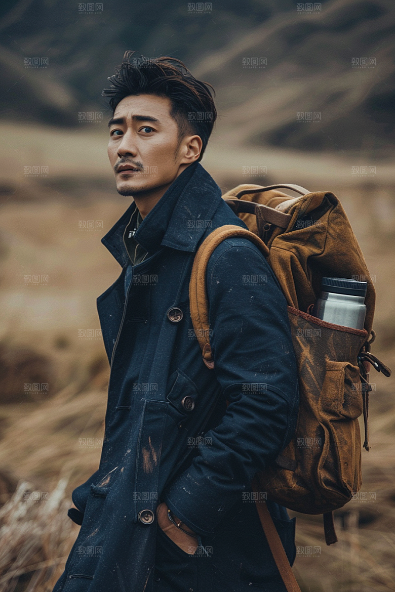原野人像人物休闲摄影图