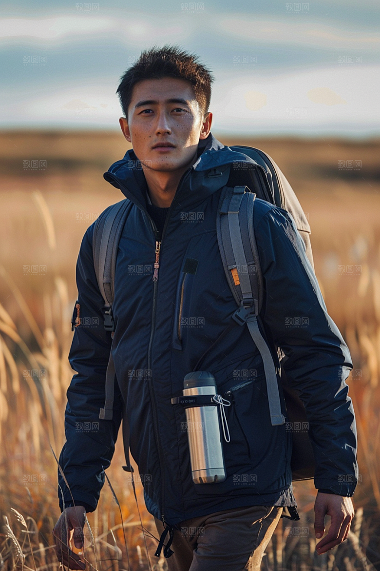 原野人像人物肖像摄影图