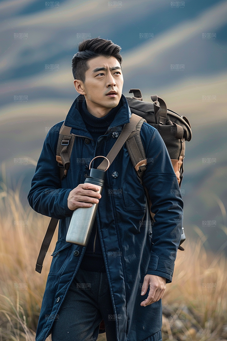 原野人像户外氛围摄影图