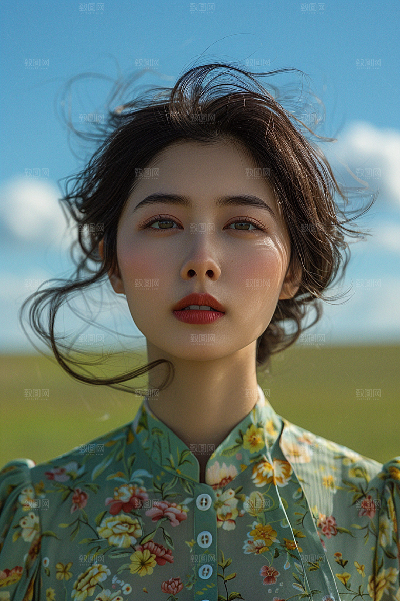 原野人像高清服装摄影图