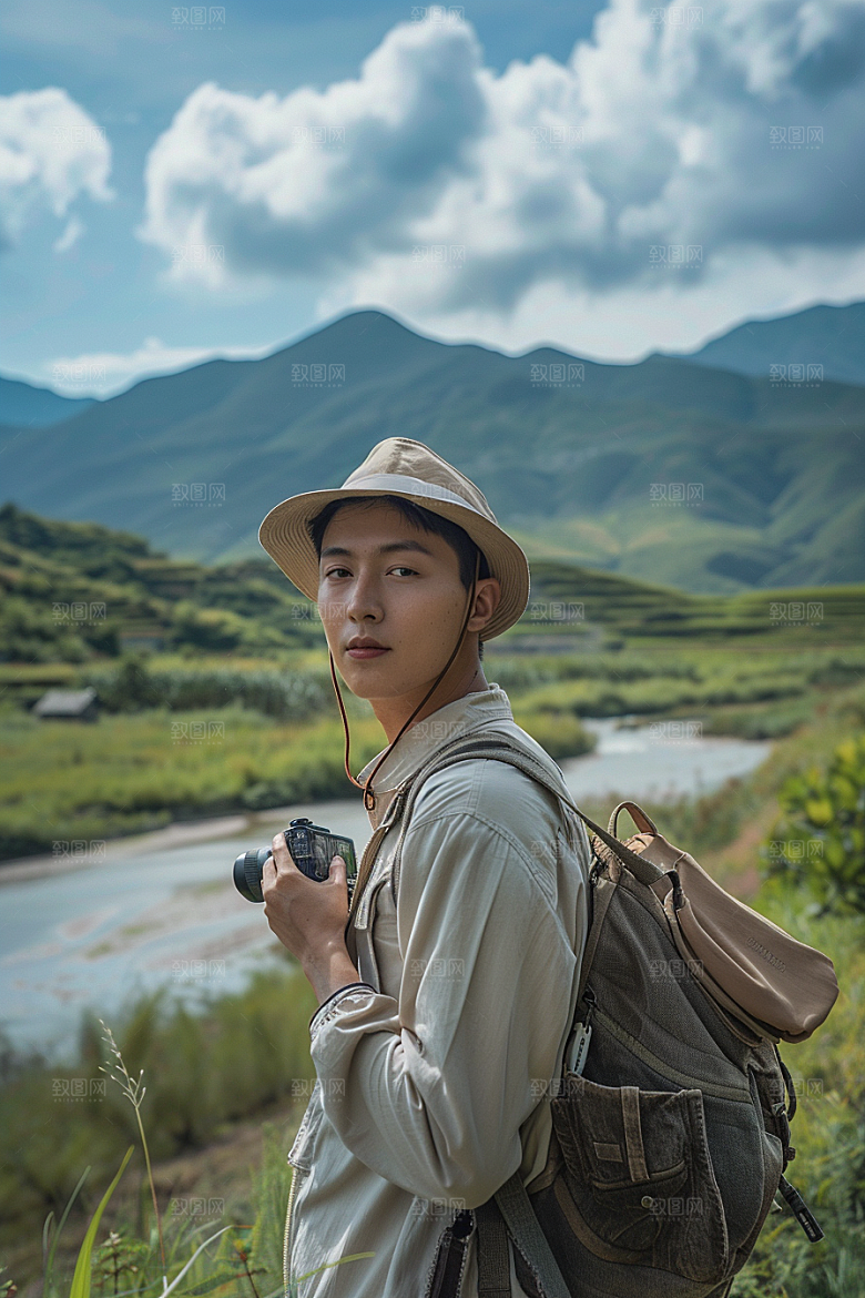 原野人像肖像人物摄影图