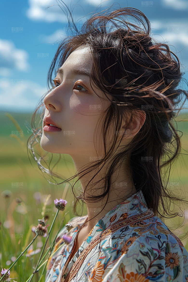 原野人像自然人物摄影图