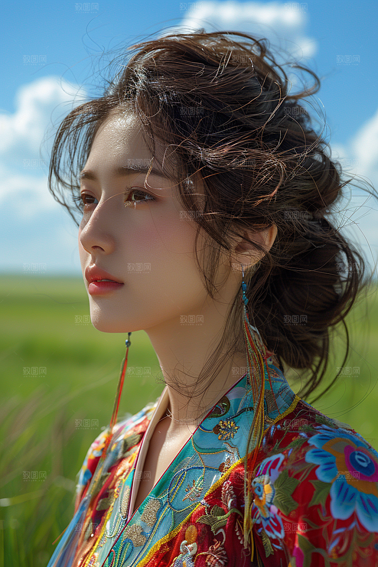 原野人像人物荒野摄影图