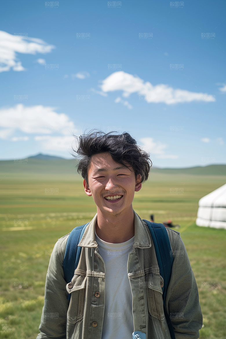 原野人像肖像自然摄影图