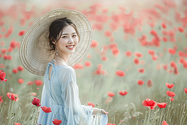 原野人像人物休闲摄影图