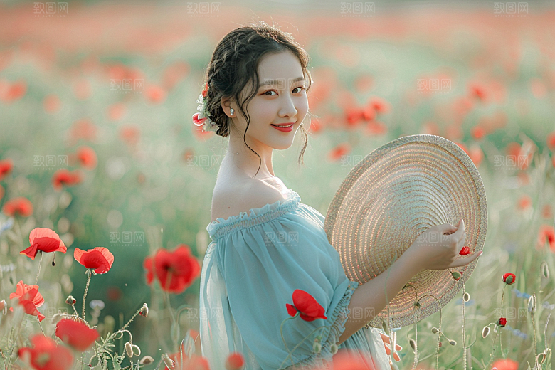 原野人像写真人物摄影图