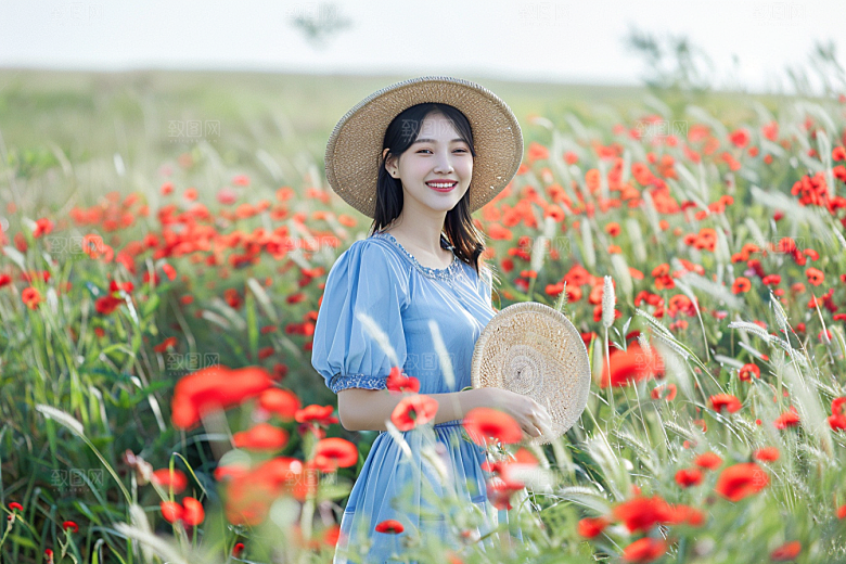 原野人像荒野服装摄影图