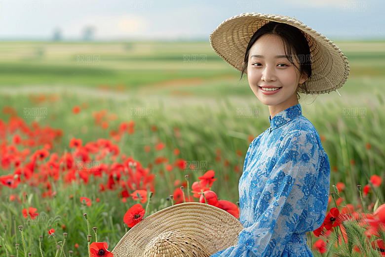 原野人像肖像自然摄影图