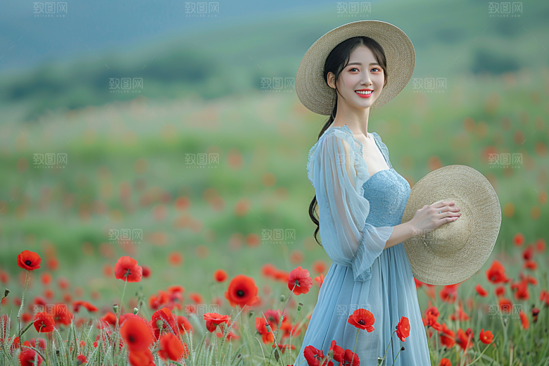 原野人像氛围人物摄影图