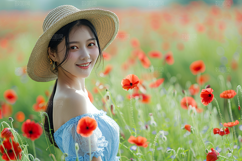 原野人像人物写真摄影图