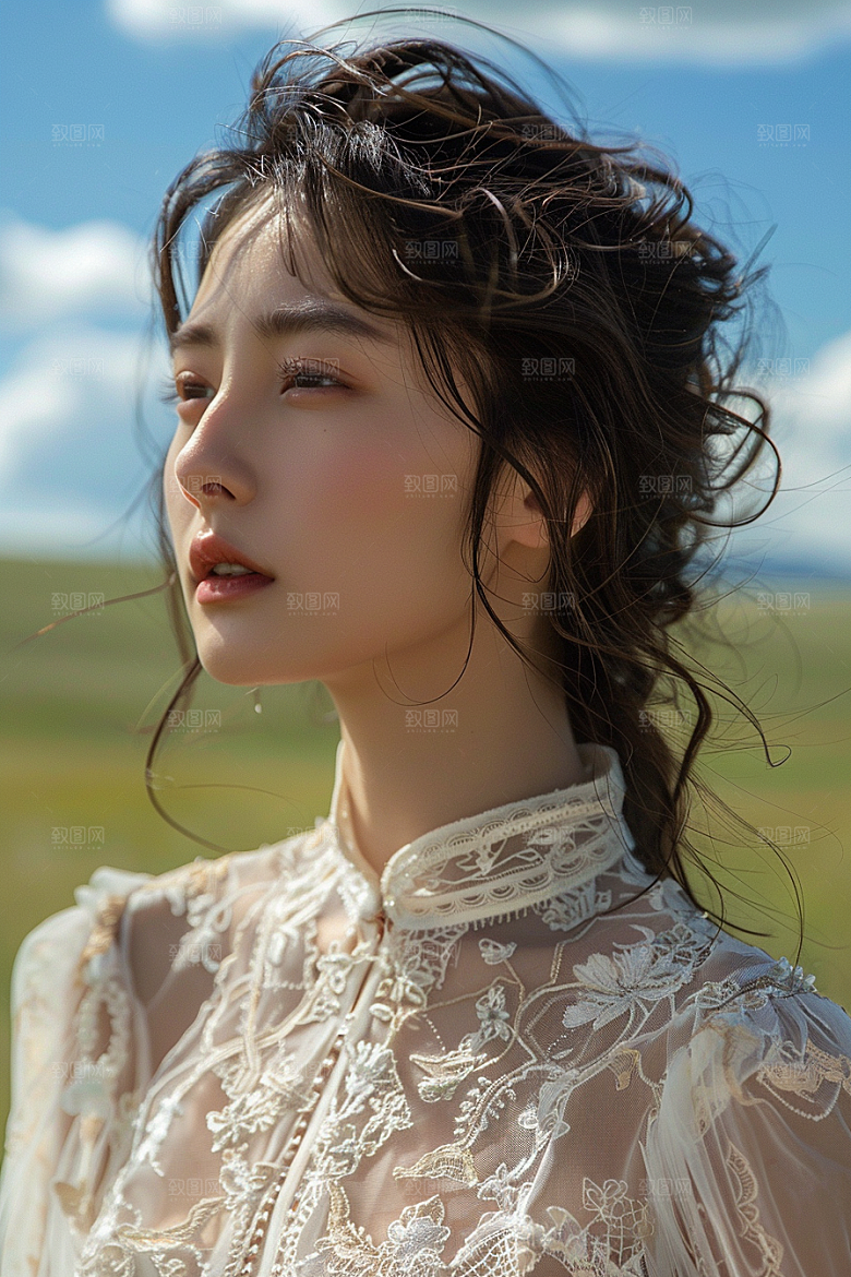 原野人像肖像荒野摄影图