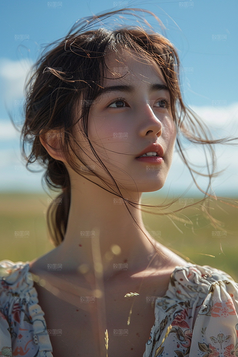 原野人像写真时尚摄影图