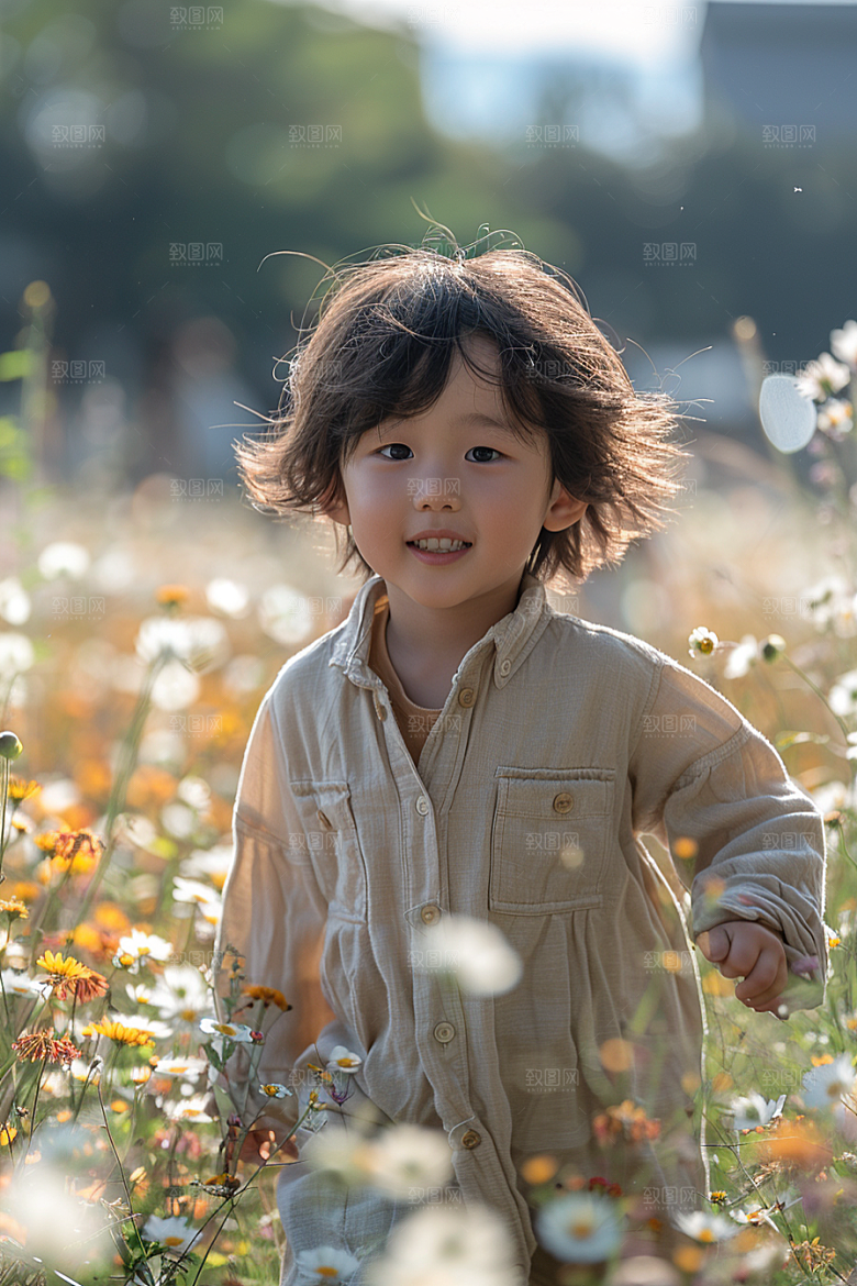 原野人像人物草地摄影图