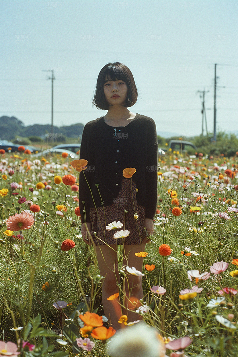 原野人像户外荒野摄影图