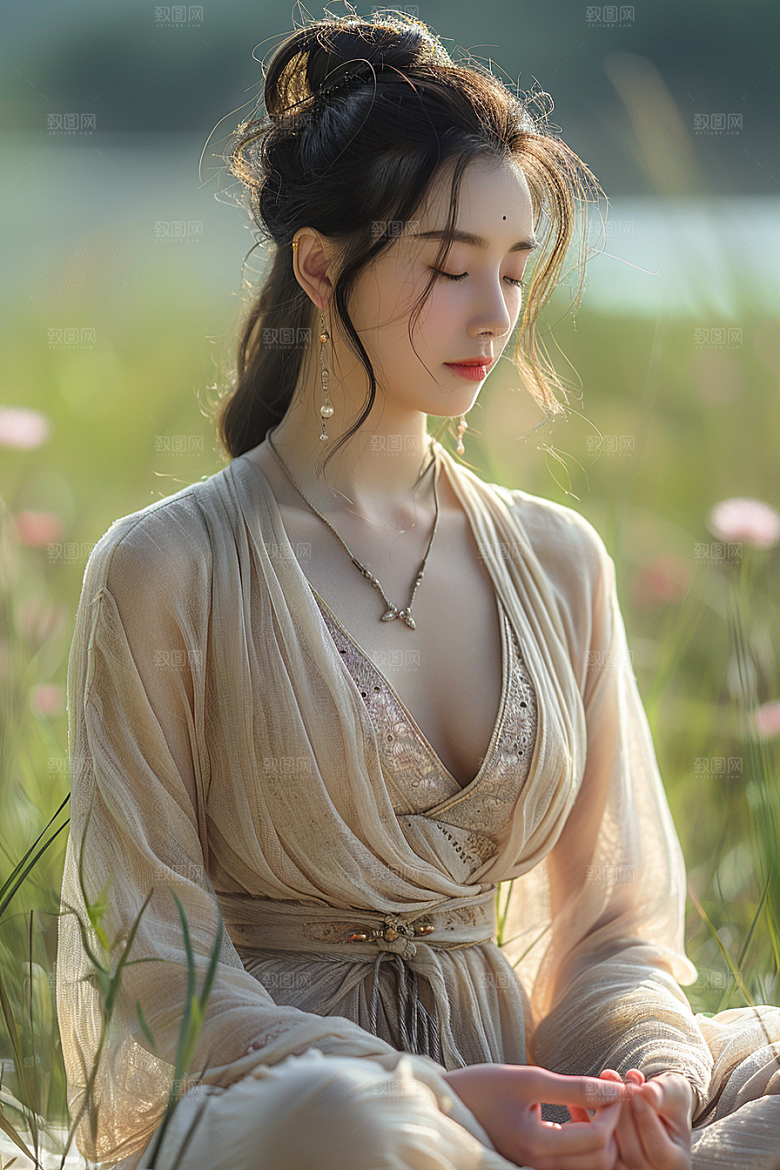 原野人像户外服装摄影图