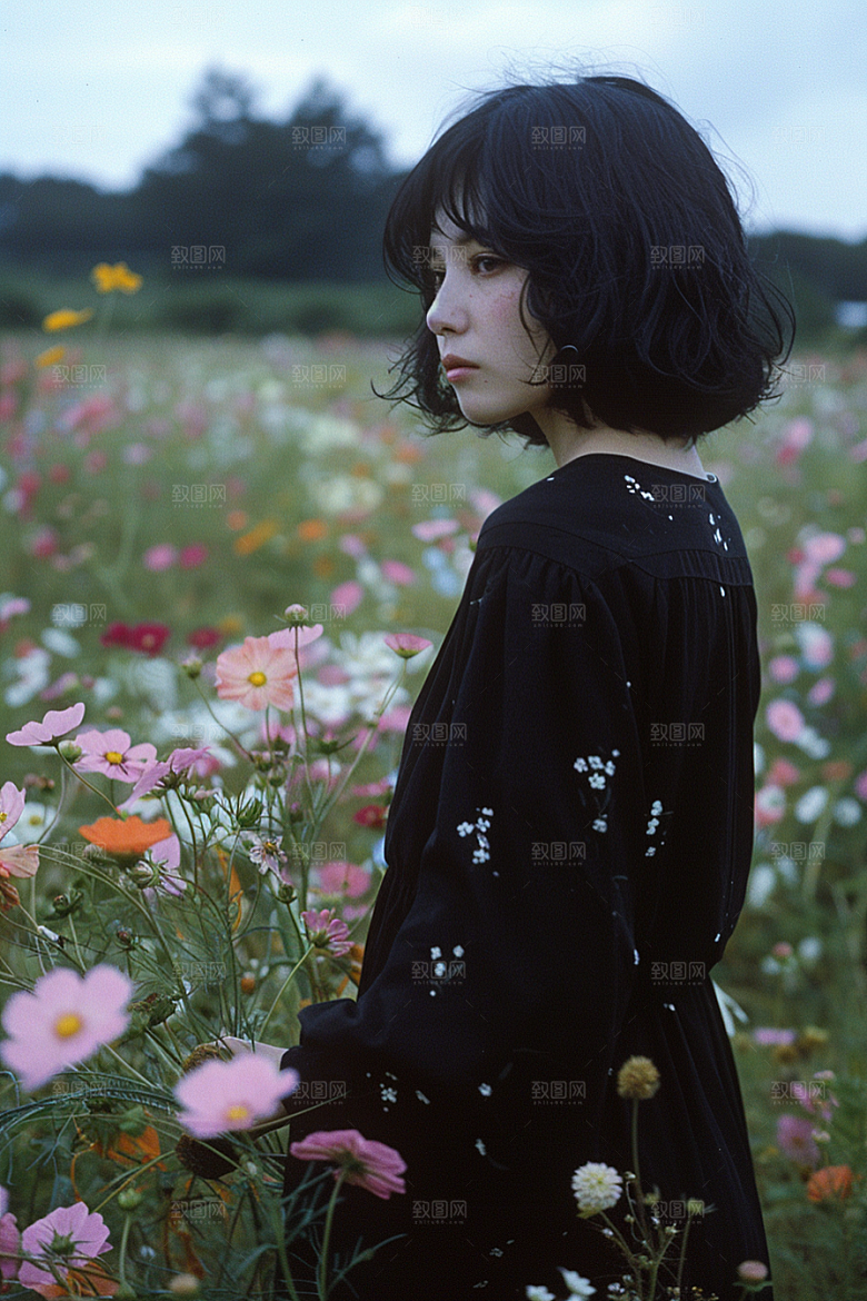 原野人像人物自然摄影图