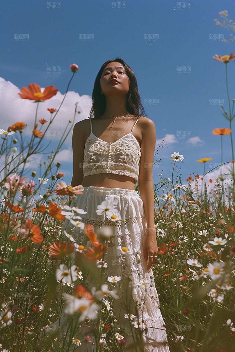 原野人像户外人物摄影图