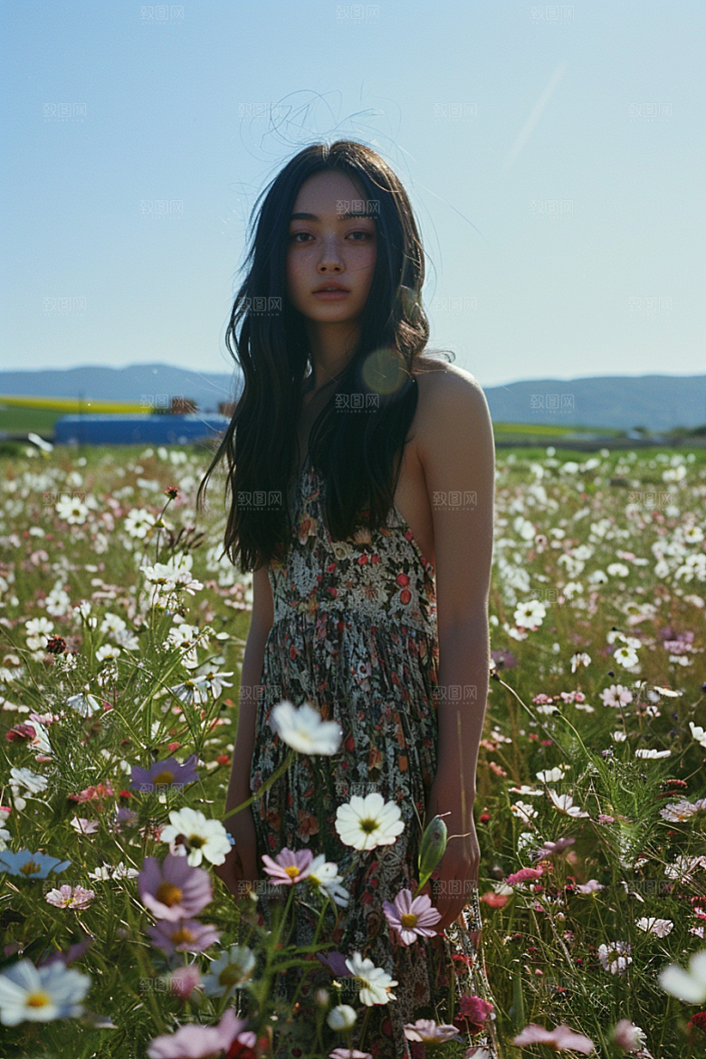 原野人像人物肖像摄影图