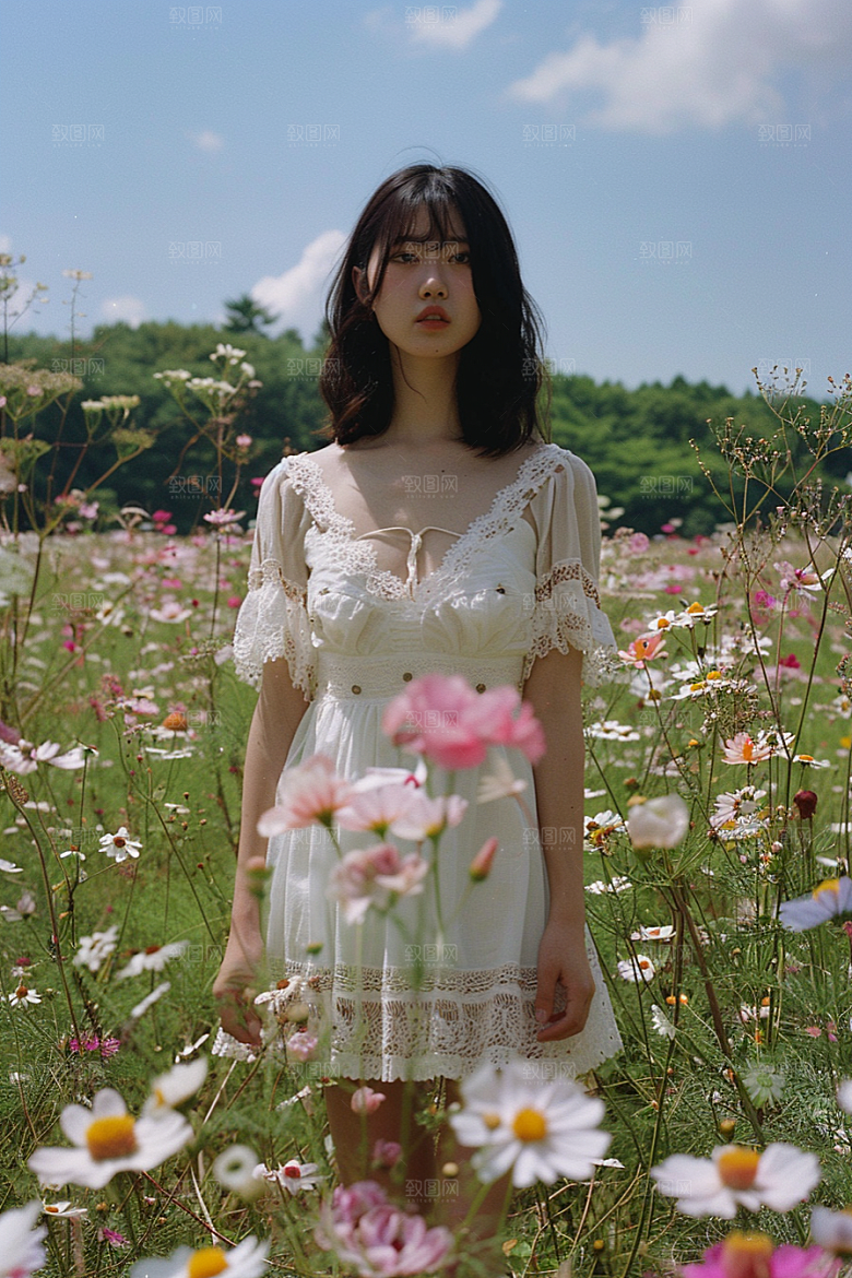 原野人像荒野自然摄影图