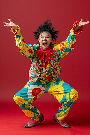 愚人节化妆小丑欢乐人物摄影图