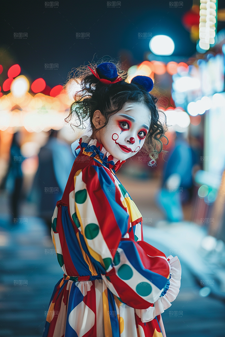 愚人节化妆小丑节庆形象摄影图