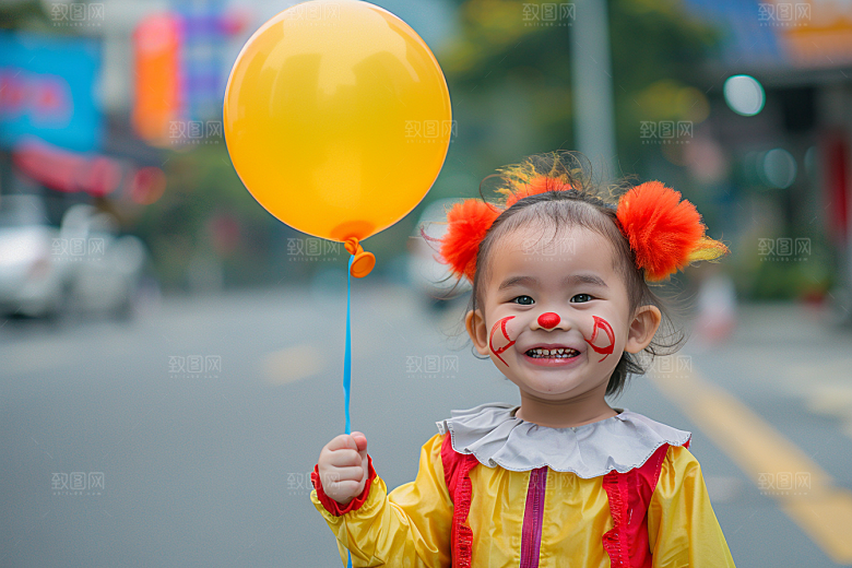 愚人节化妆小丑幽默人物摄影图