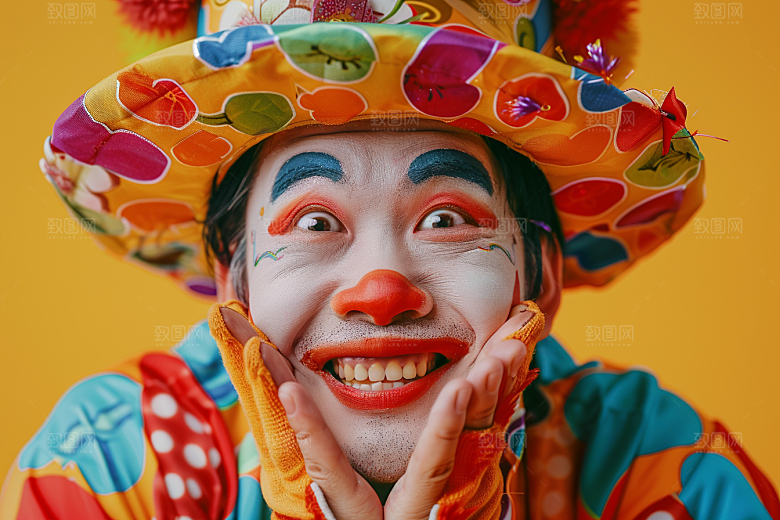 愚人节化妆小丑趣味人物摄影图