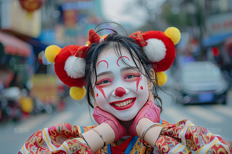 愚人节化妆小丑人物高清摄影图