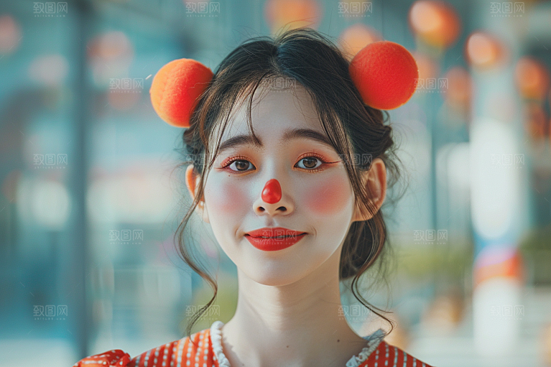 愚人节化妆小丑幽默卡通摄影图