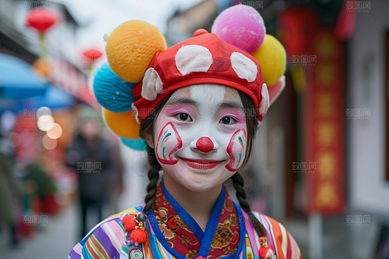 愚人节化妆小丑可爱卡通摄影图