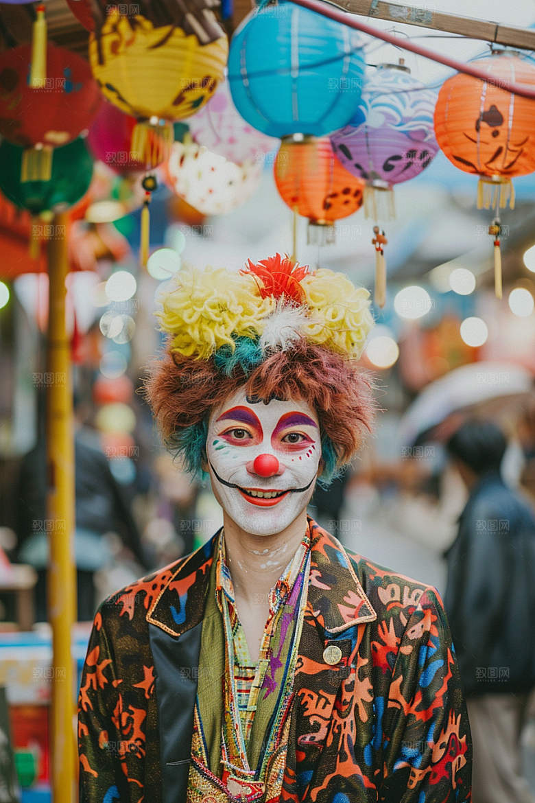 愚人节化妆小丑节庆人物摄影图