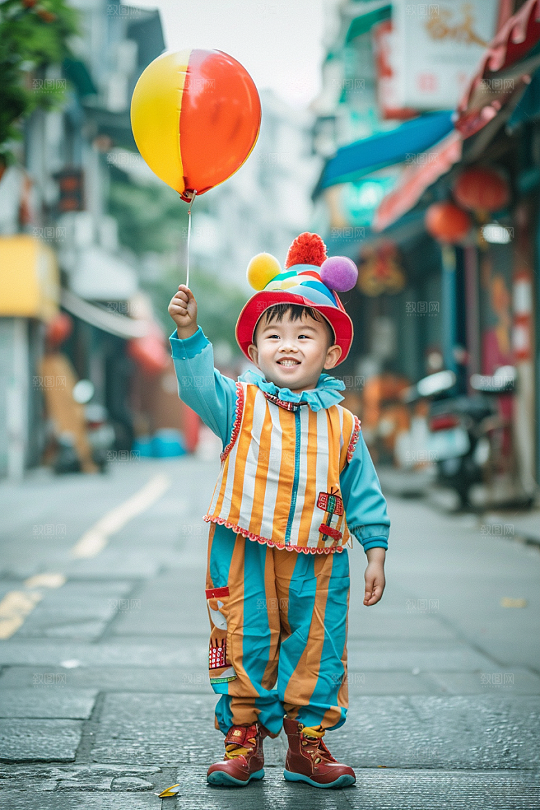 愚人节化妆小丑人物卡通摄影图