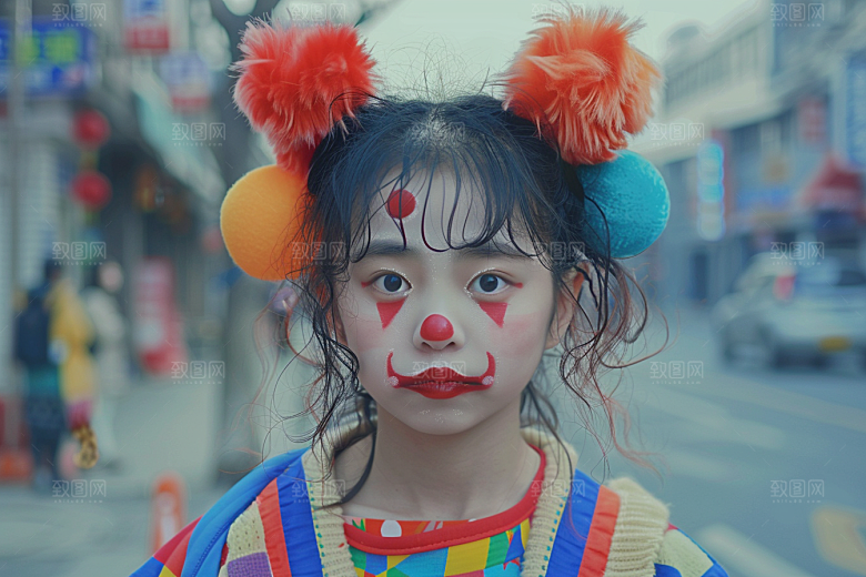 愚人节化妆小丑节庆游乐场摄影图
