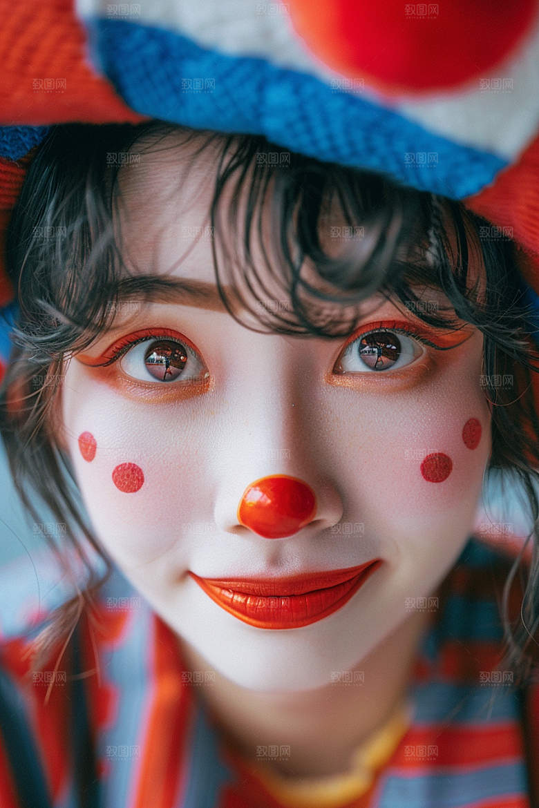 愚人节化妆小丑卡通欢乐摄影图