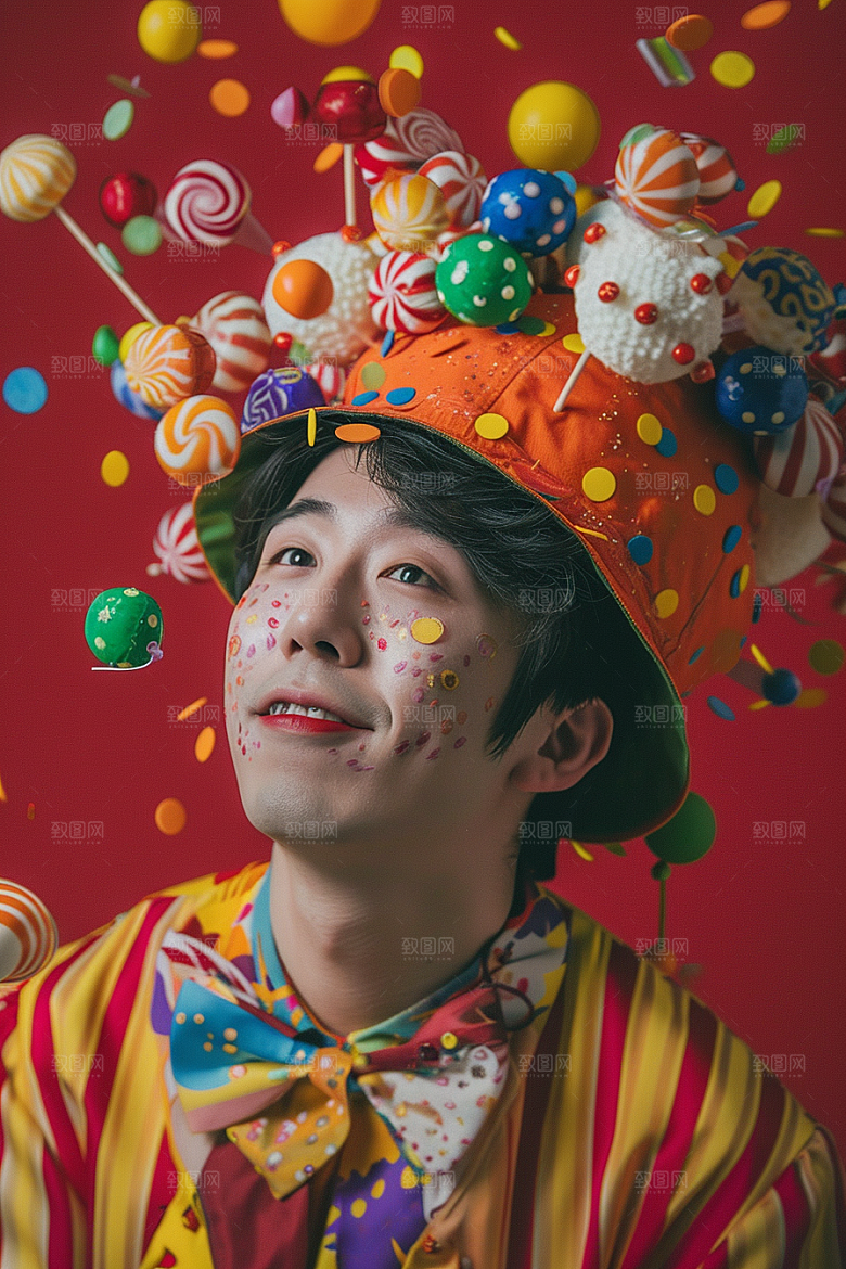 愚人节化妆小丑节庆卡通摄影图