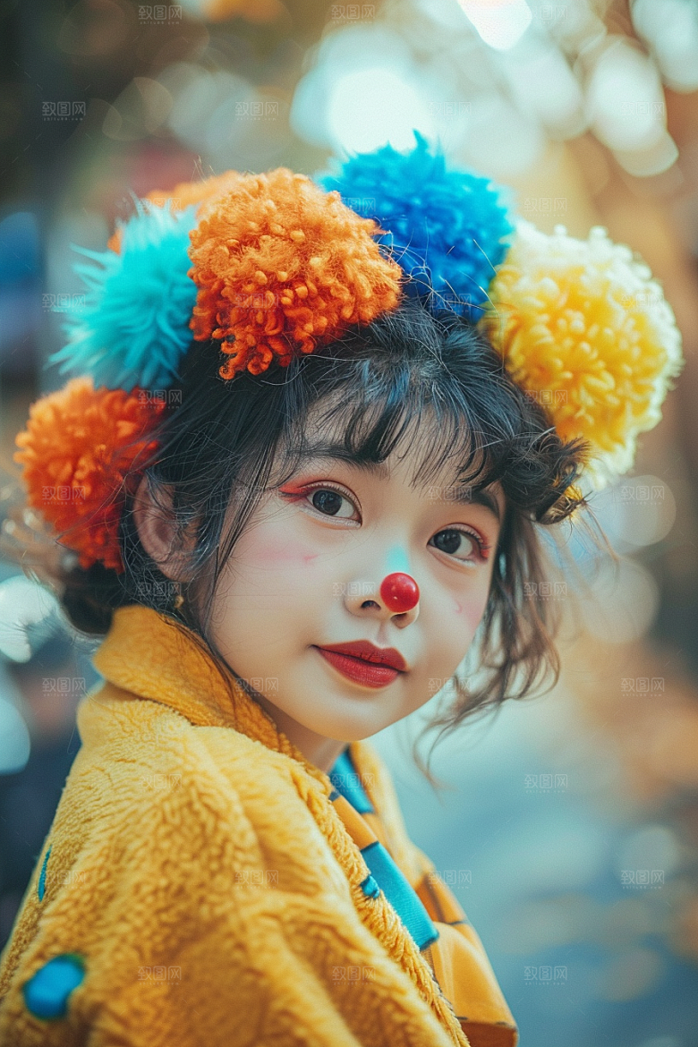 愚人节化妆小丑人物卡通摄影图