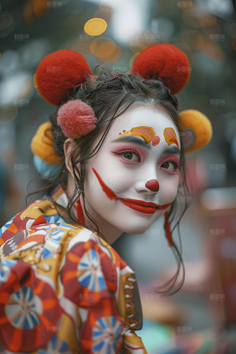 愚人节化妆小丑趣味人物摄影图
