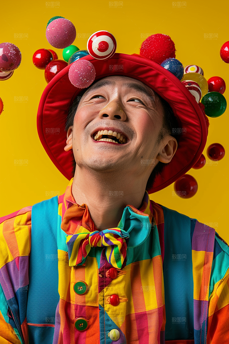 愚人节化妆小丑人物趣味摄影图