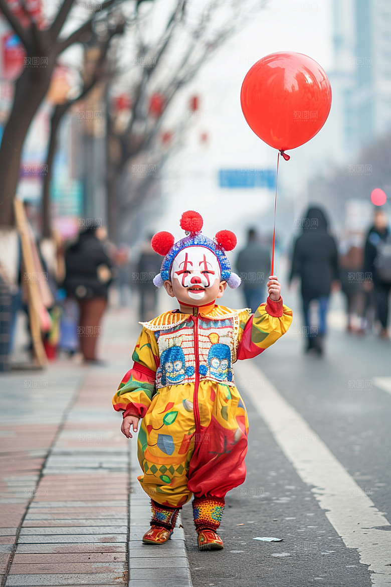 愚人节化妆小丑趣味欢乐摄影图