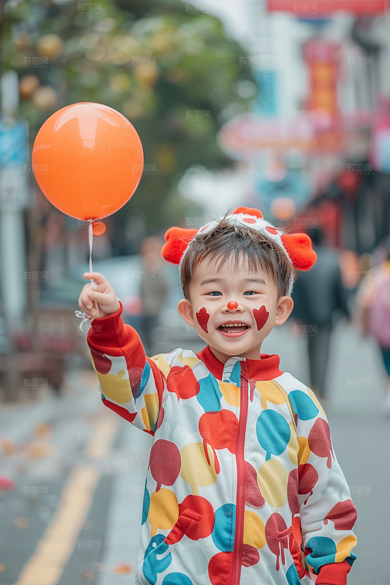 愚人节化妆小丑人物人体油彩摄影图