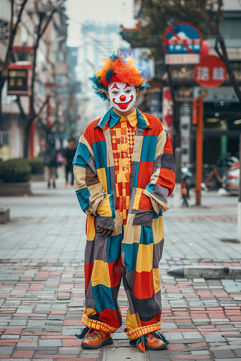 愚人节化妆小丑可爱节庆摄影图