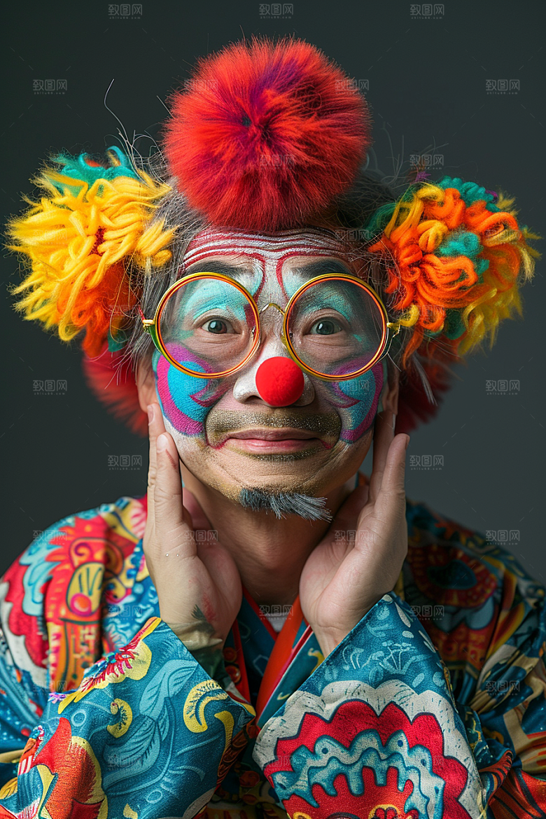 愚人节化妆小丑趣味欢乐摄影图