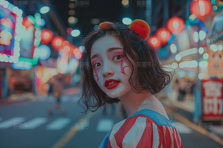 愚人节化妆小丑卡通节庆摄影图