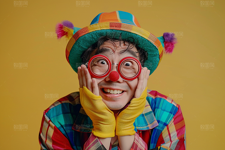 愚人节化妆小丑趣味欢乐摄影图