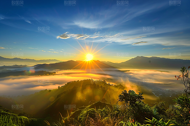 日出风光景色晨曦摄影图