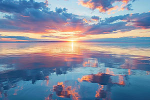 日出风景光线摄影图