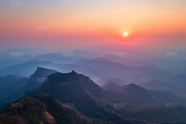 日出旅行玫瑰色天空摄影图
