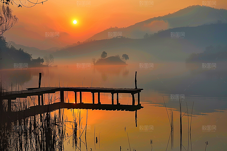 日出风景太阳摄影图